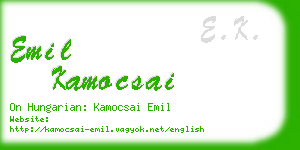 emil kamocsai business card